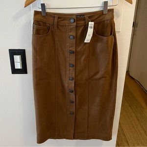 Abercrombie & Fitch Brown Faux Suede Midi Skirt 💋